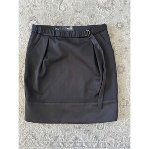 Love Moschino Black Wool Blend D-Ring Mini Skirt Size US 2 DAMAGED